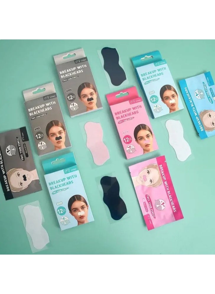 زوبا شرائط تنظيف الأنف العميق لإزالة الرؤوس السوداء،  متعددة الالوان  (12 قطع) - Image 5